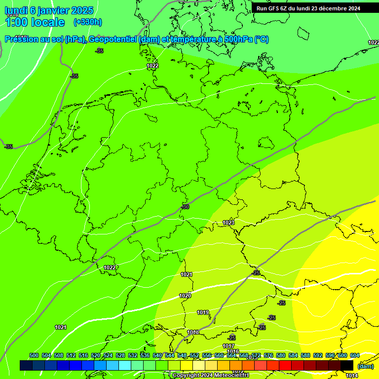 Modele GFS - Carte prvisions 