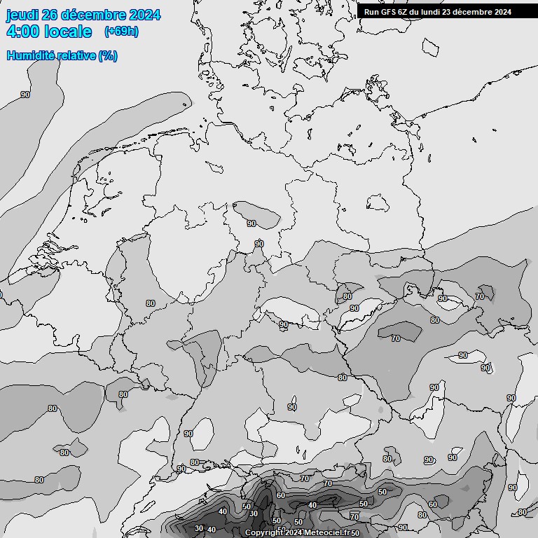 Modele GFS - Carte prvisions 