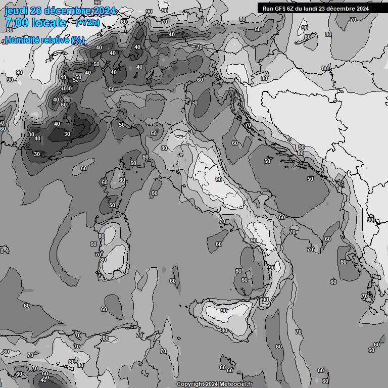 Modele GFS - Carte prvisions 