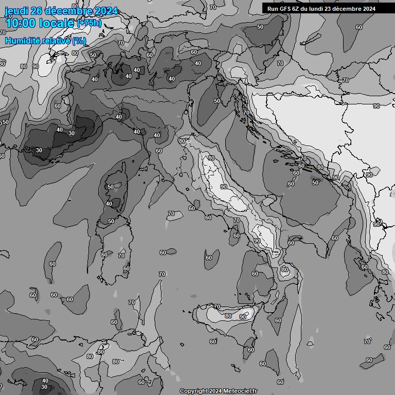 Modele GFS - Carte prvisions 