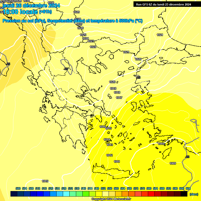 Modele GFS - Carte prvisions 