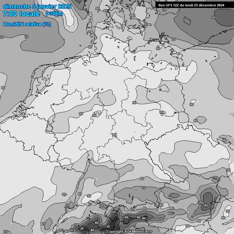 Modele GFS - Carte prvisions 