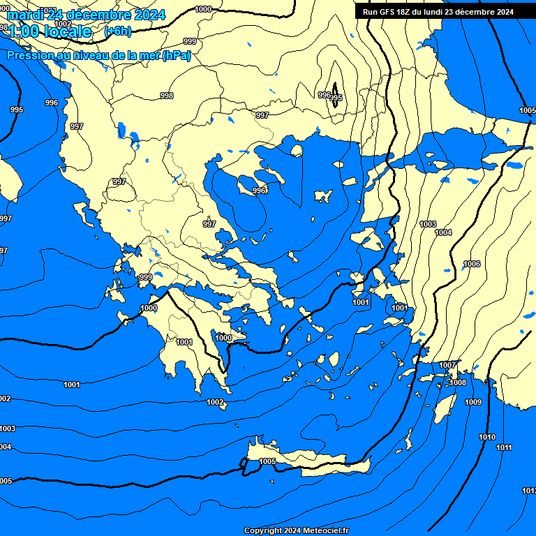 Modele GFS - Carte prvisions 