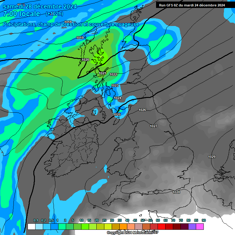 Modele GFS - Carte prvisions 