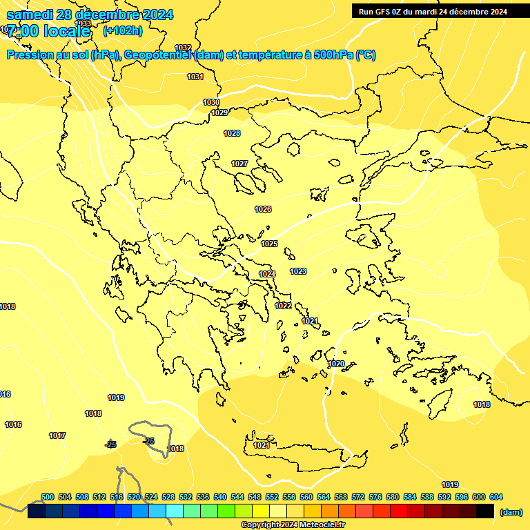 Modele GFS - Carte prvisions 