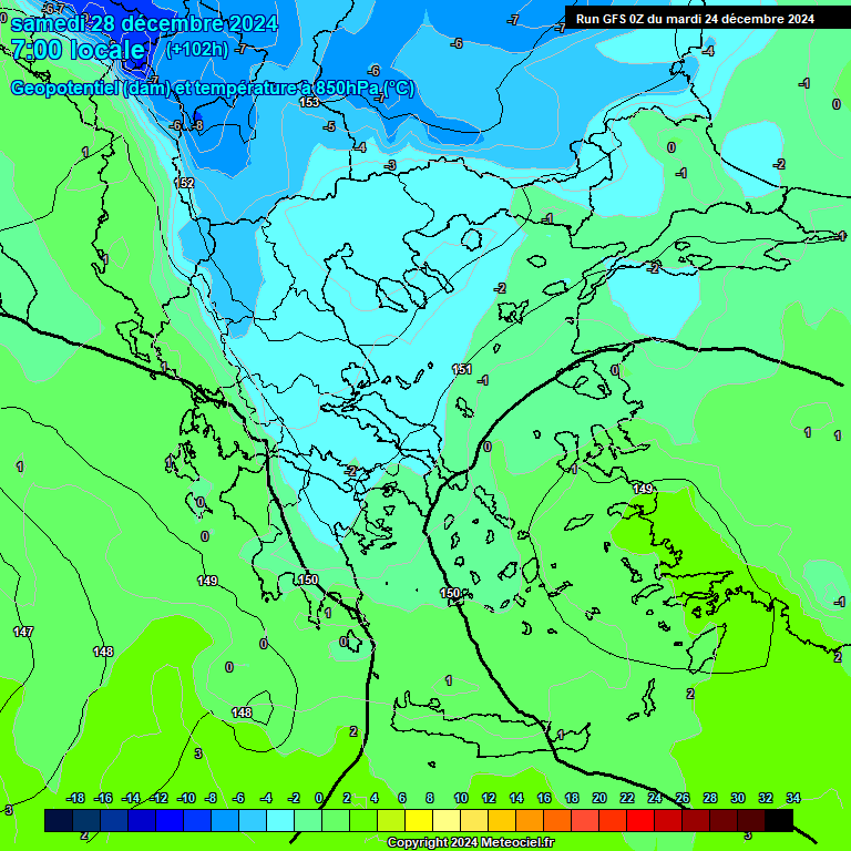 Modele GFS - Carte prvisions 