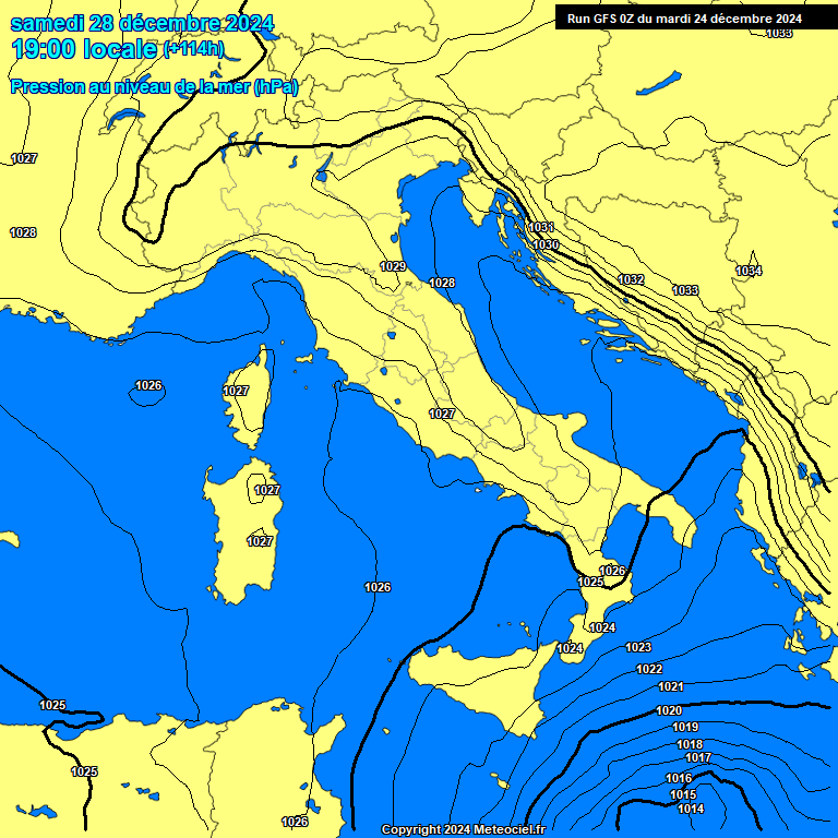 Modele GFS - Carte prvisions 