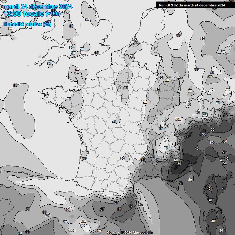 Modele GFS - Carte prvisions 