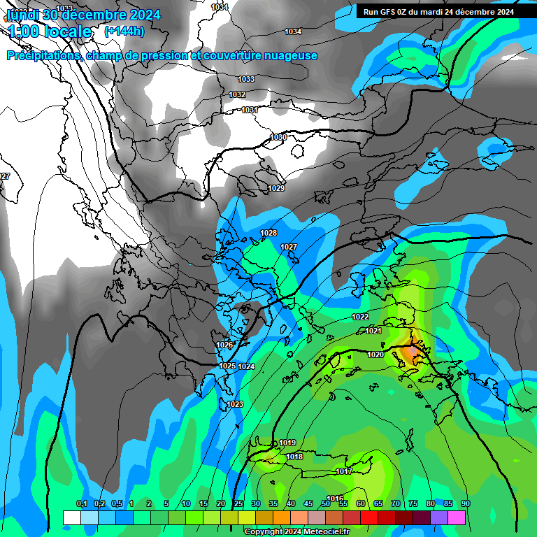 Modele GFS - Carte prvisions 