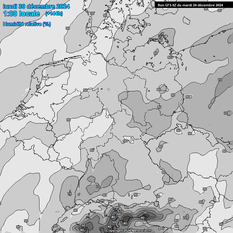 Modele GFS - Carte prvisions 