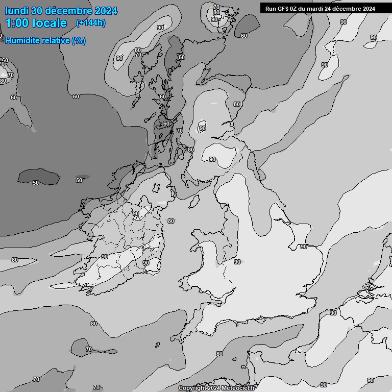 Modele GFS - Carte prvisions 