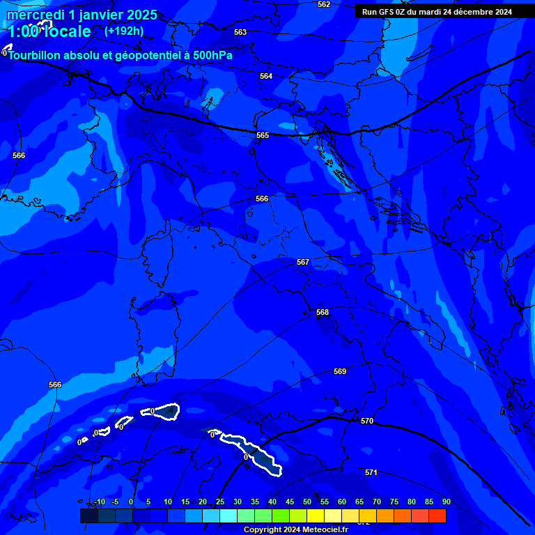 Modele GFS - Carte prvisions 