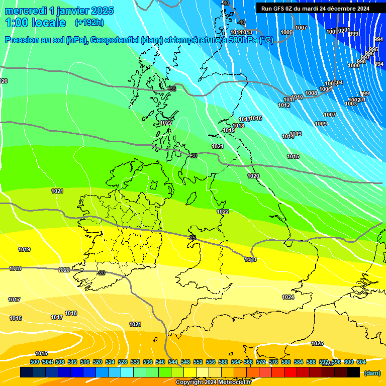 Modele GFS - Carte prvisions 