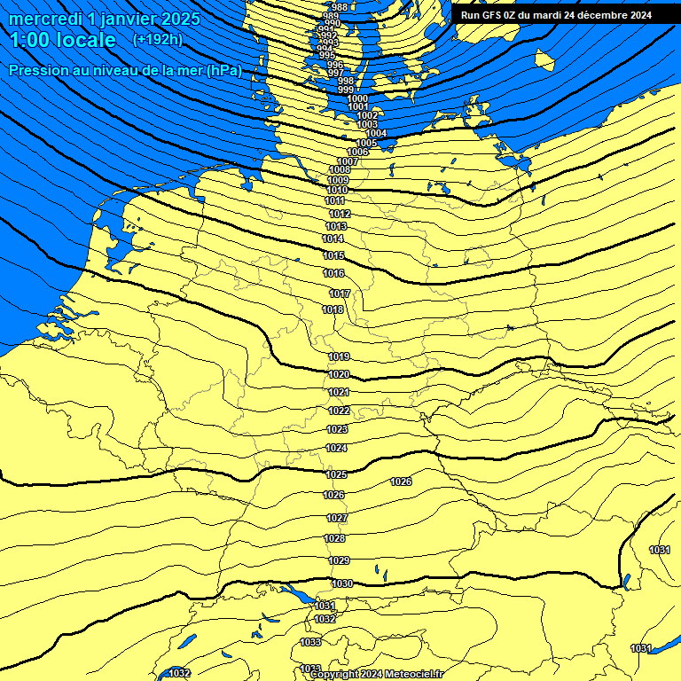 Modele GFS - Carte prvisions 