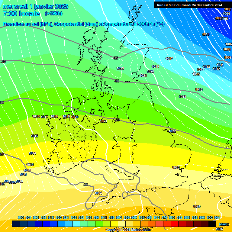 Modele GFS - Carte prvisions 