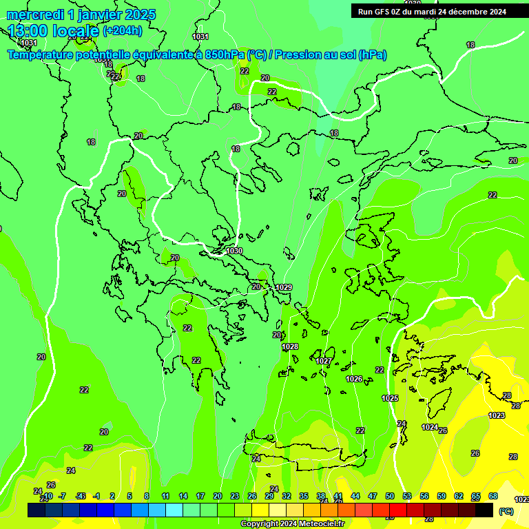 Modele GFS - Carte prvisions 