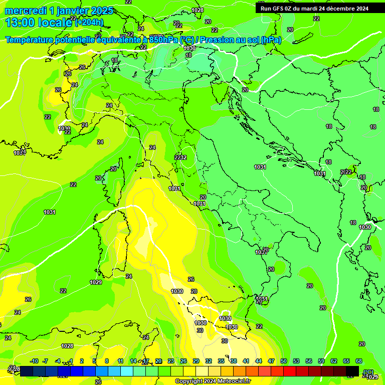 Modele GFS - Carte prvisions 