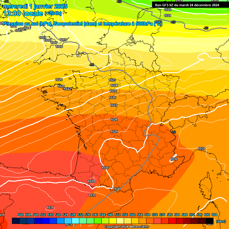 Modele GFS - Carte prvisions 