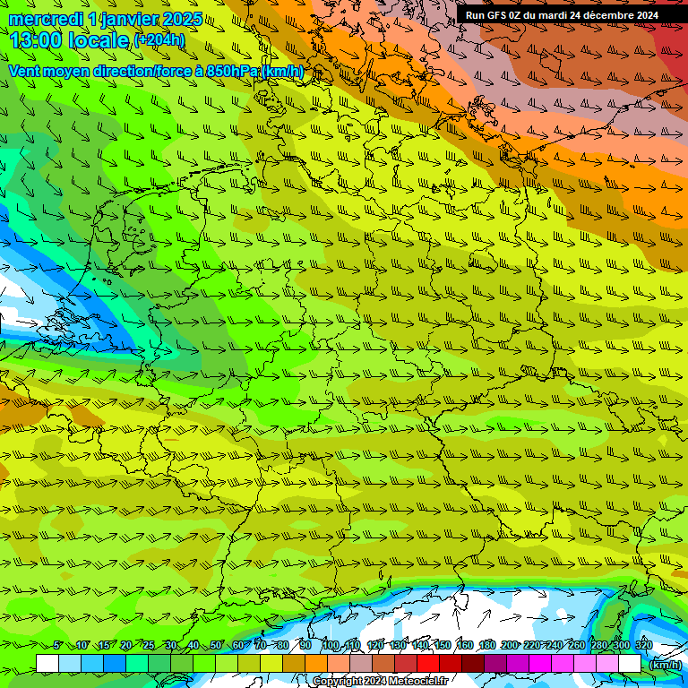 Modele GFS - Carte prvisions 