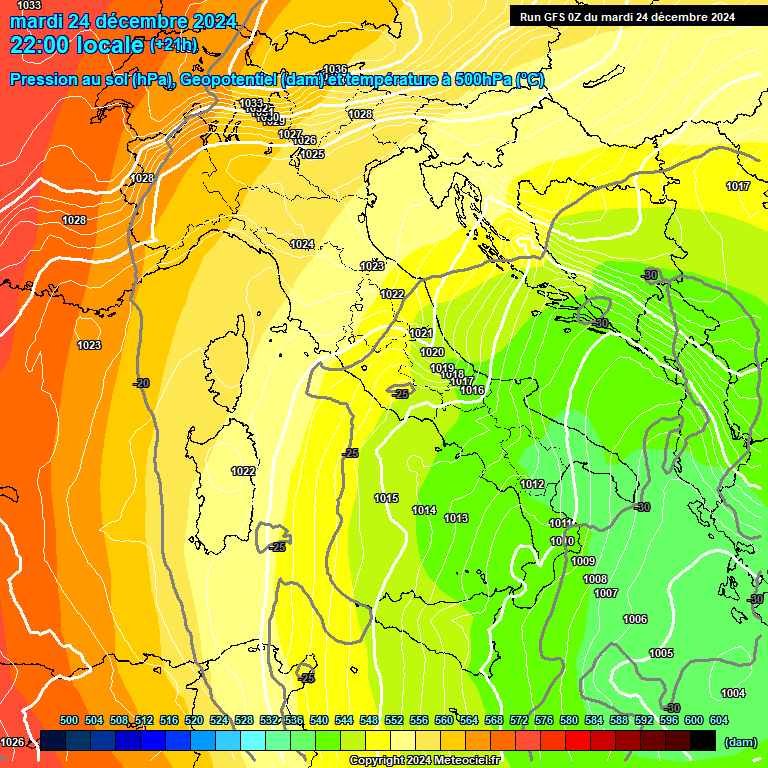 Modele GFS - Carte prvisions 