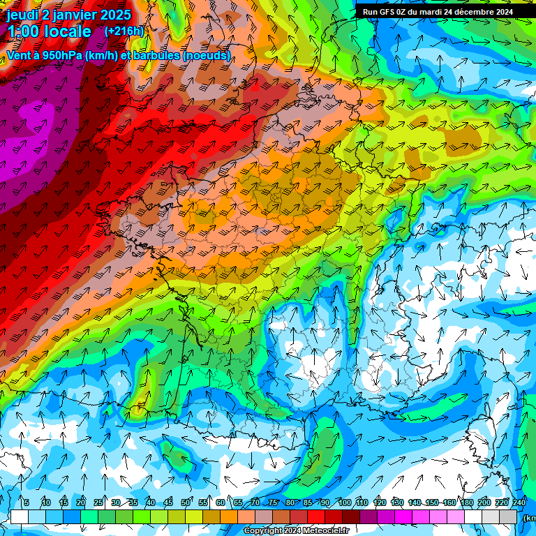 Modele GFS - Carte prvisions 