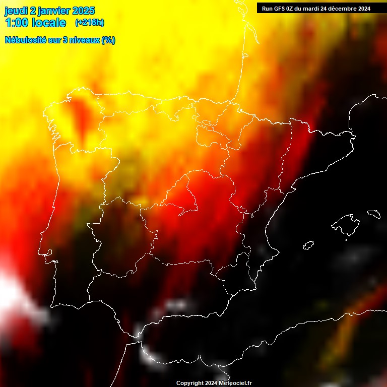 Modele GFS - Carte prvisions 