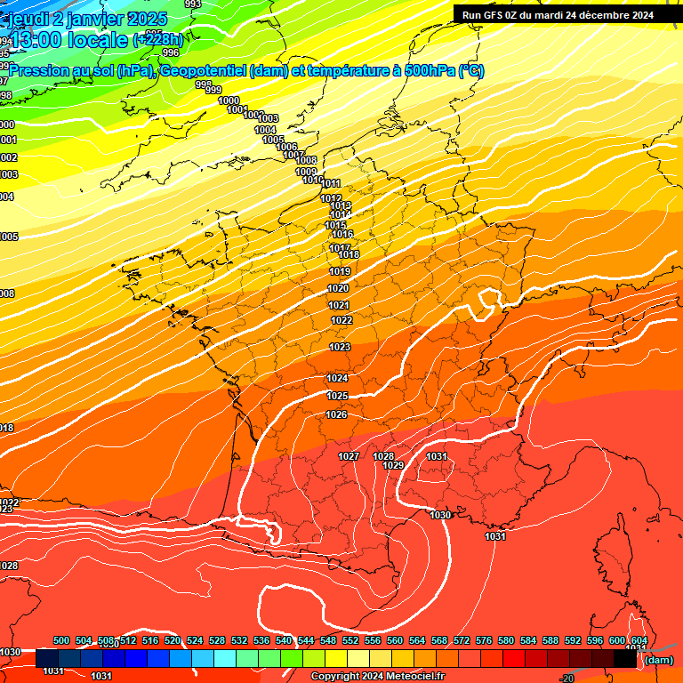 Modele GFS - Carte prvisions 