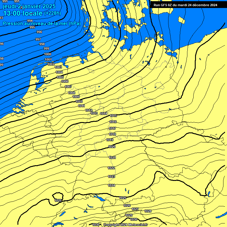 Modele GFS - Carte prvisions 