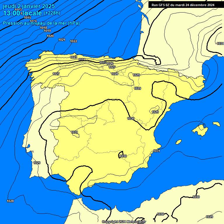 Modele GFS - Carte prvisions 