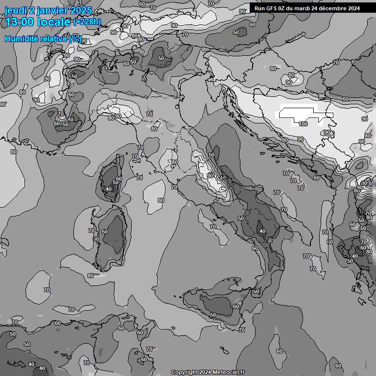 Modele GFS - Carte prvisions 