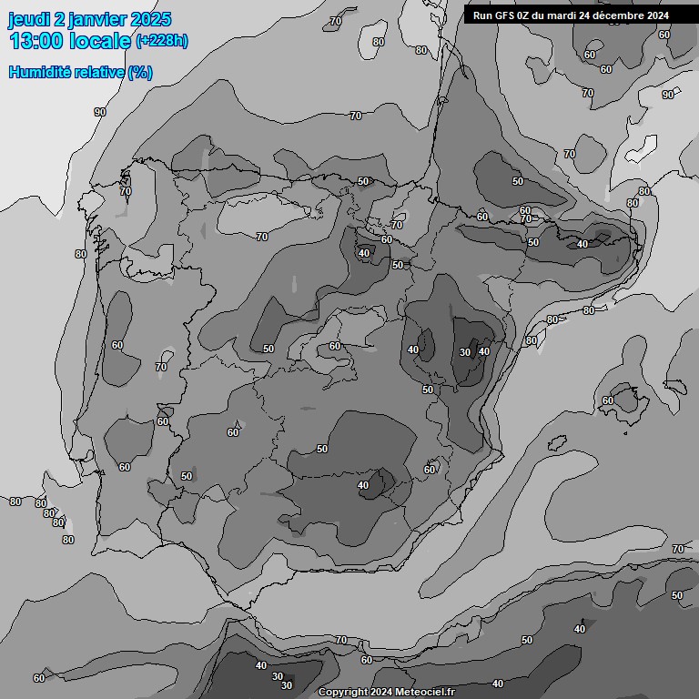 Modele GFS - Carte prvisions 