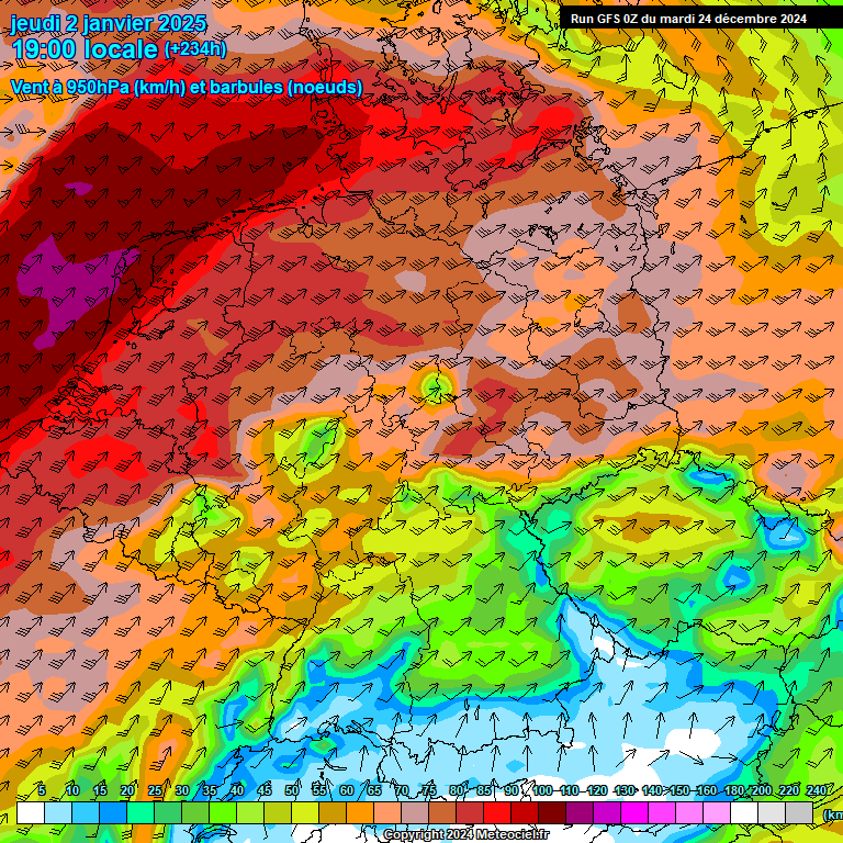 Modele GFS - Carte prvisions 