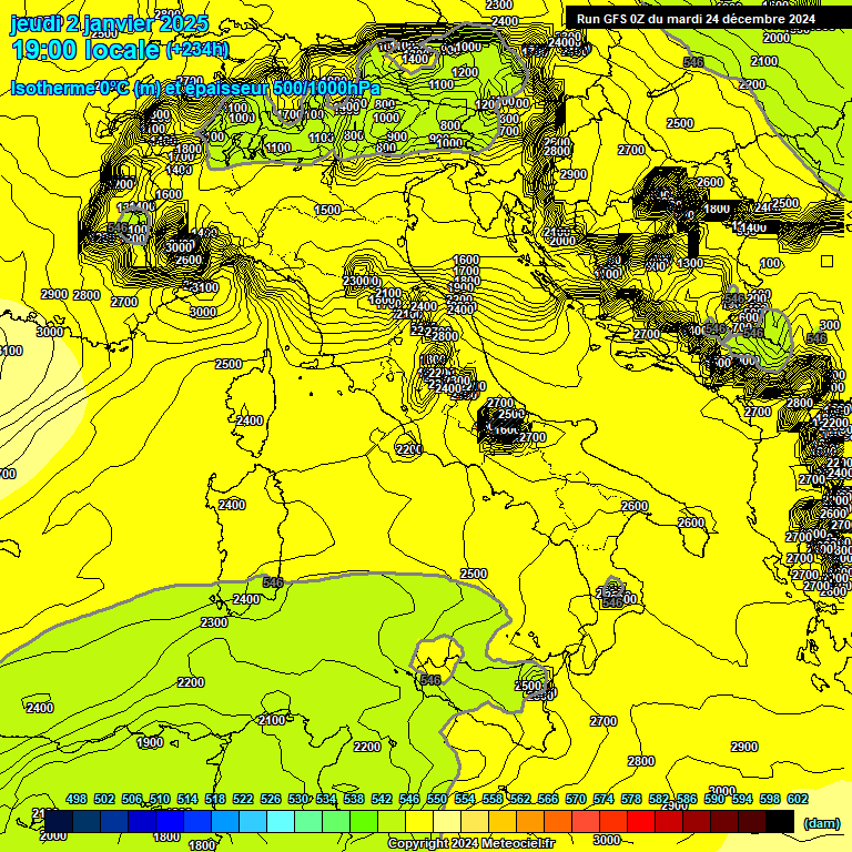 Modele GFS - Carte prvisions 