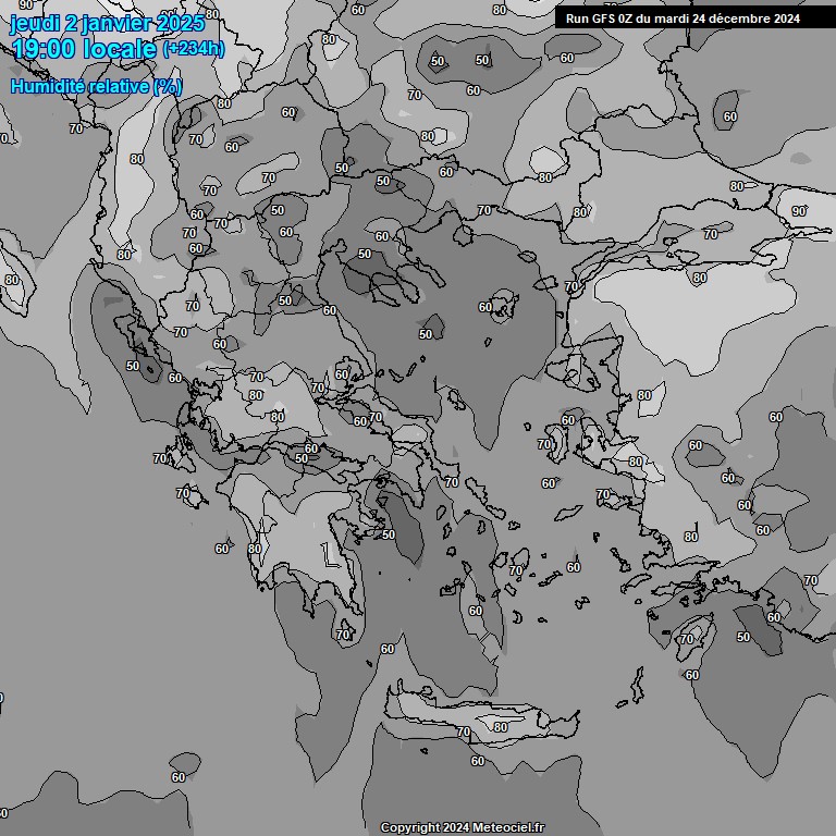 Modele GFS - Carte prvisions 