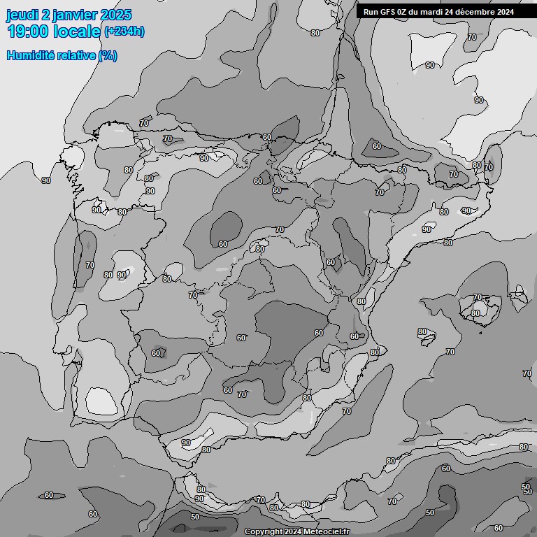 Modele GFS - Carte prvisions 