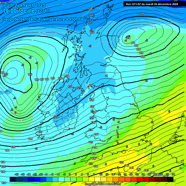 Modele GFS - Carte prvisions 