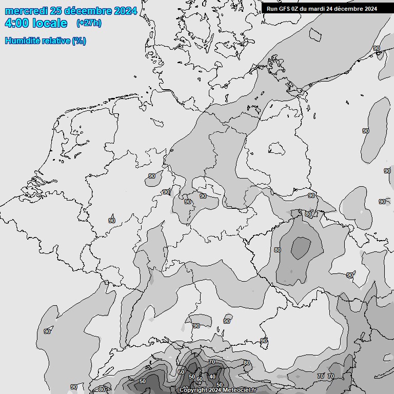 Modele GFS - Carte prvisions 