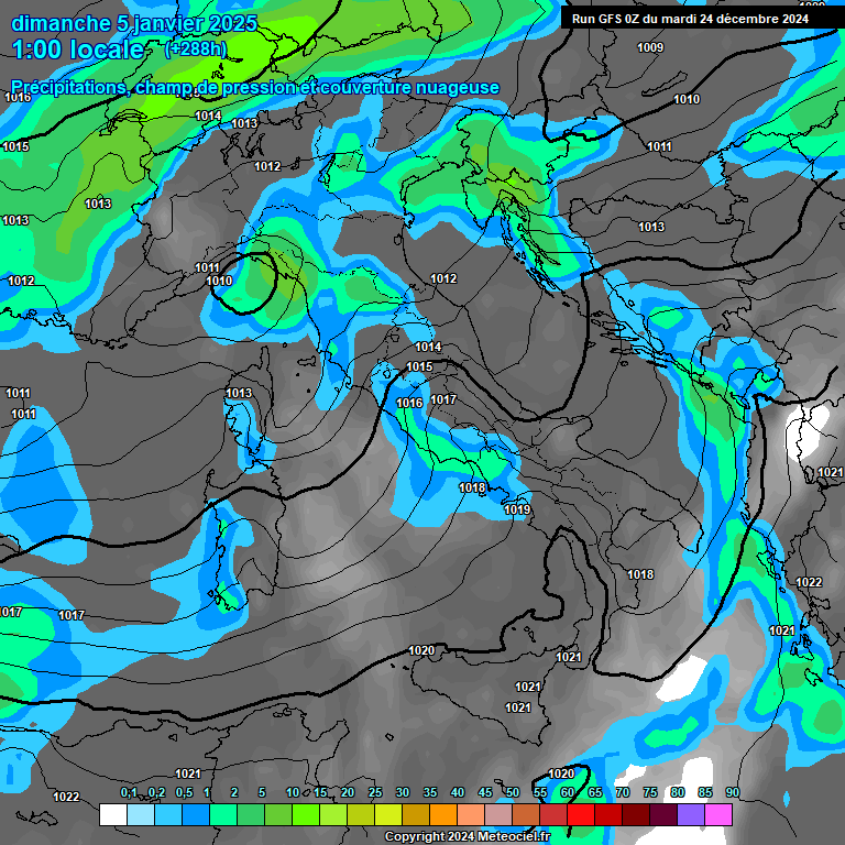 Modele GFS - Carte prvisions 