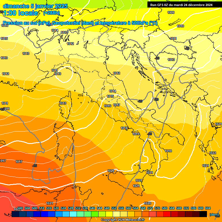 Modele GFS - Carte prvisions 