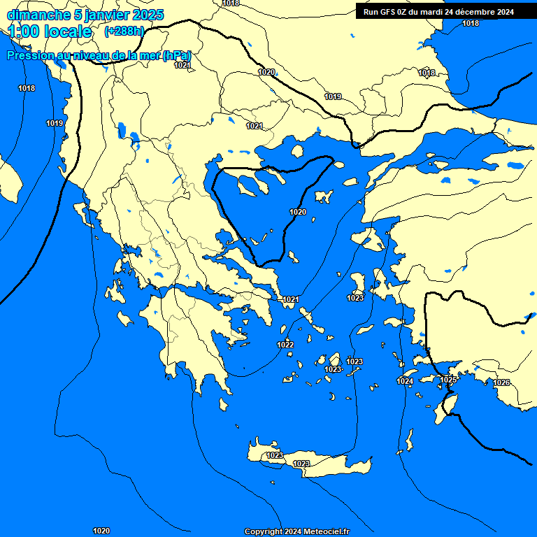 Modele GFS - Carte prvisions 