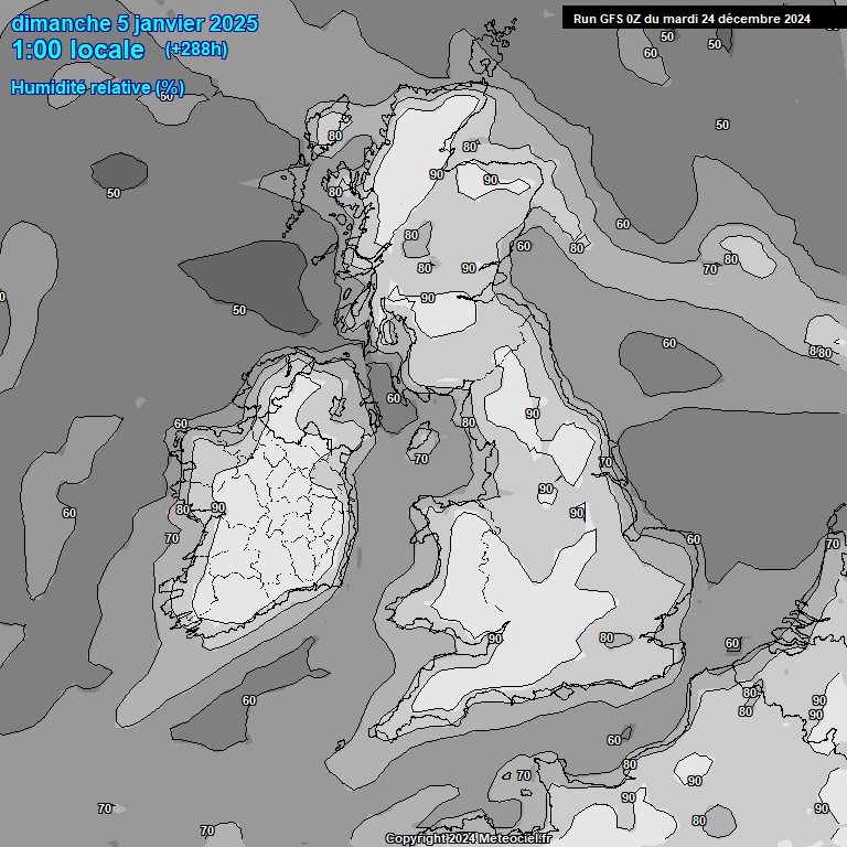 Modele GFS - Carte prvisions 