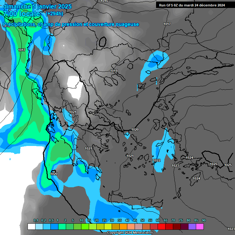 Modele GFS - Carte prvisions 