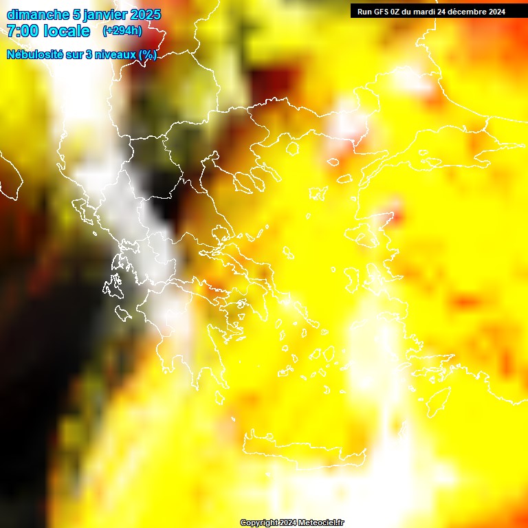 Modele GFS - Carte prvisions 