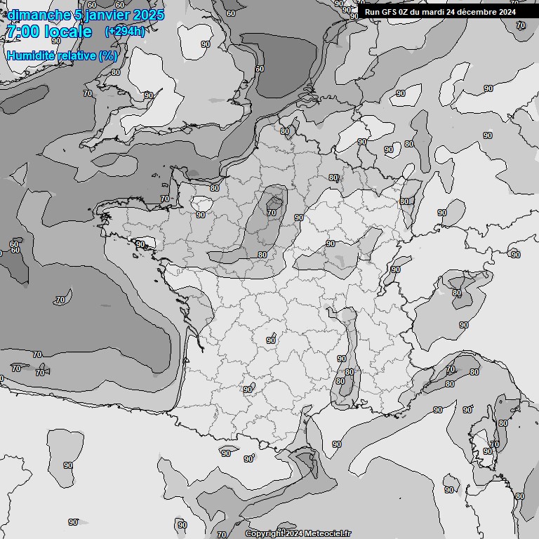 Modele GFS - Carte prvisions 