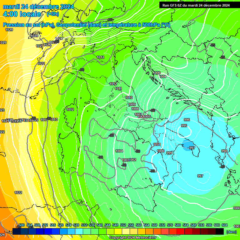 Modele GFS - Carte prvisions 