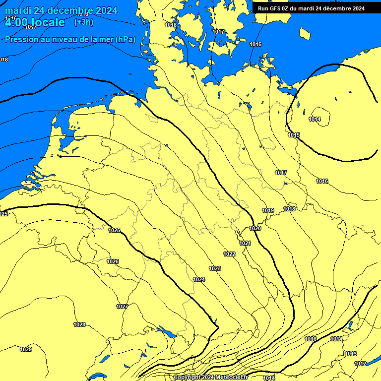 Modele GFS - Carte prvisions 