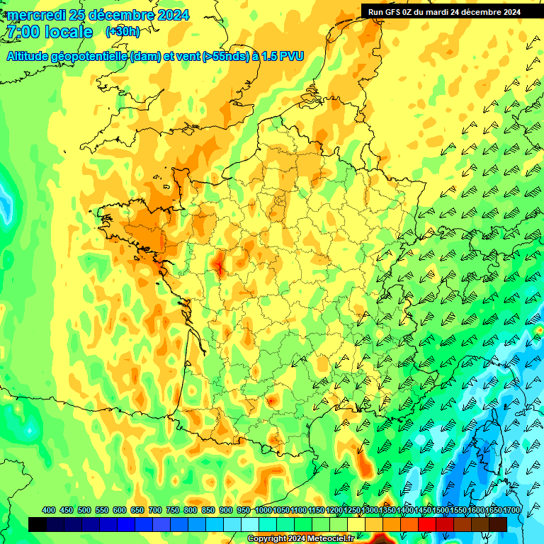 Modele GFS - Carte prvisions 