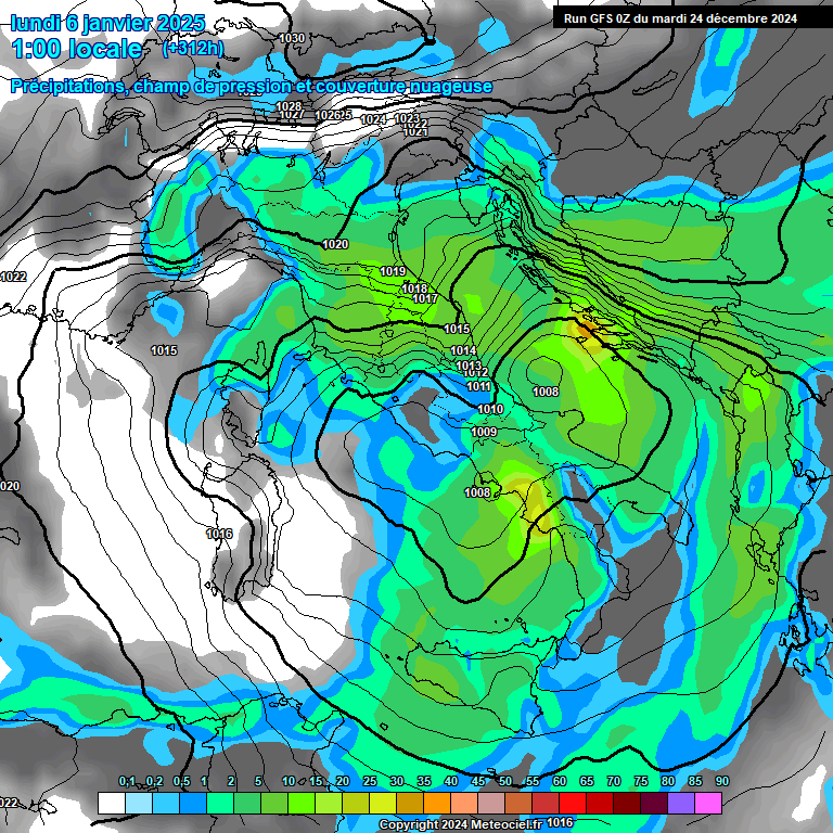 Modele GFS - Carte prvisions 