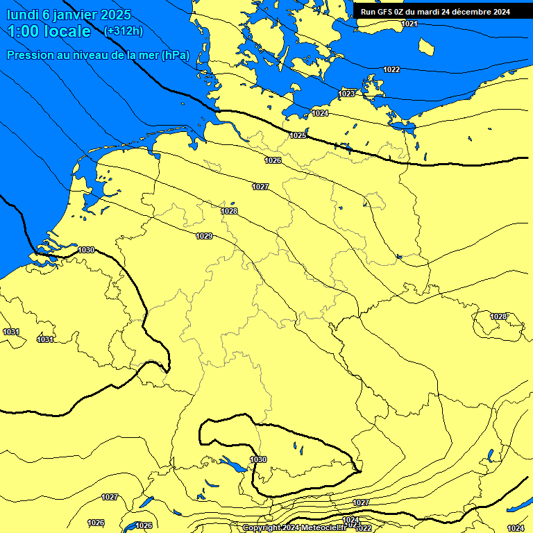 Modele GFS - Carte prvisions 