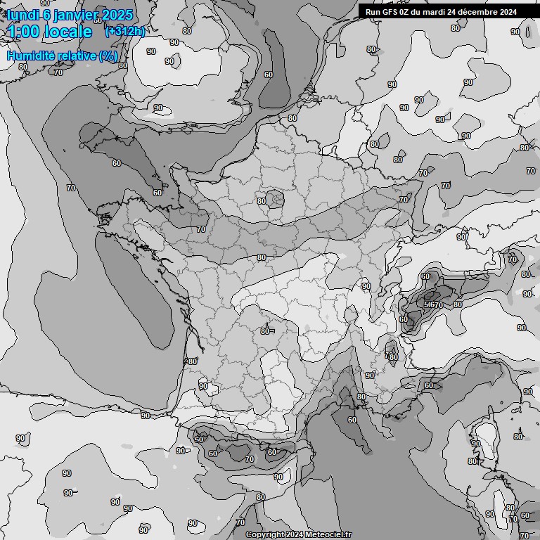 Modele GFS - Carte prvisions 